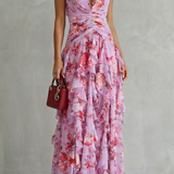 Robe Lunga Elegante con Collo Halter