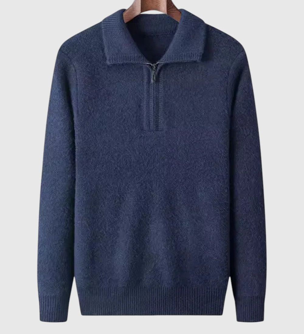 Luboš | Maglione in cashmere con zip a quarto Gstaad
