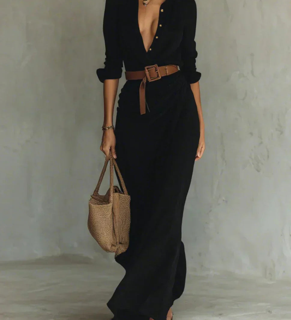 Camille™ | Elegante Vestito Lungo con Stampa Floreale