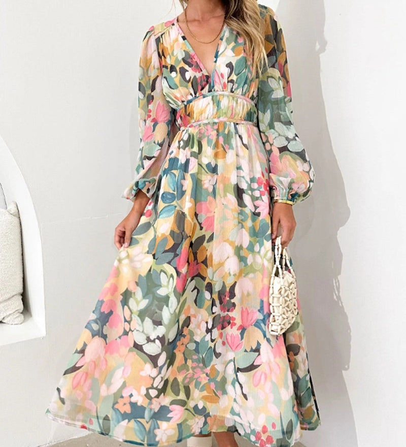 Celine | Abito Femminile con Motivo Floreale
