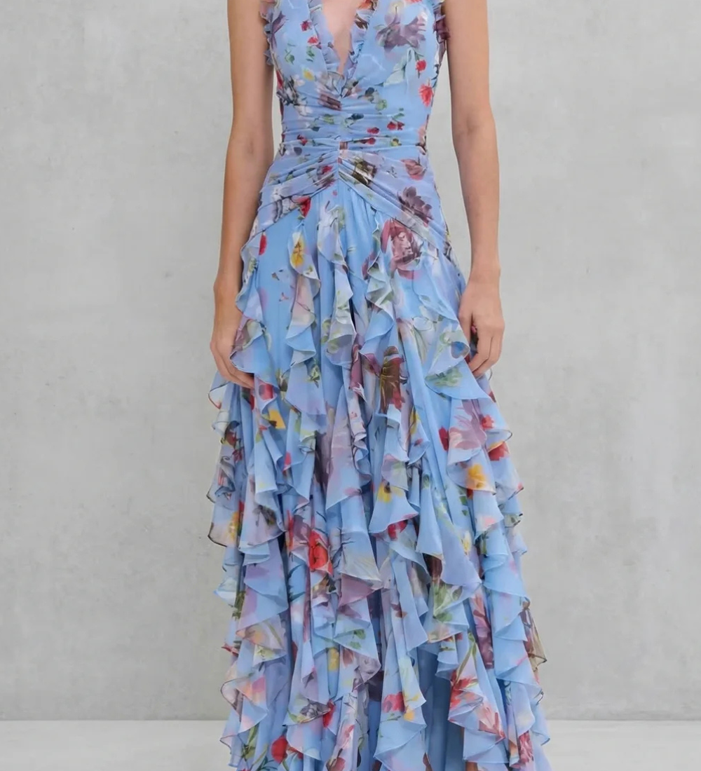 Robe Lunga Elegante con Collo Halter