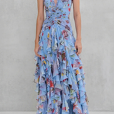 Robe Lunga Elegante con Collo Halter