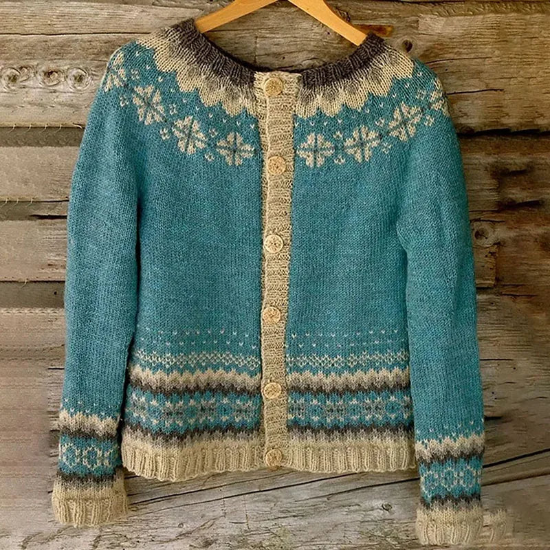 Cassandra | Maglione vintage con stampa di isola