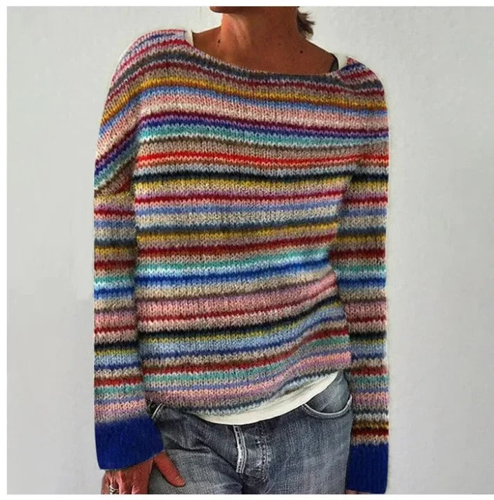 Christina | Maglione vintage a punto con motivo isola