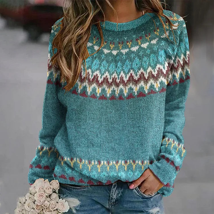 Gloria | Maglione in punto tipo isola vintage