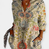 Camicia con bottoni a fantasia floreale