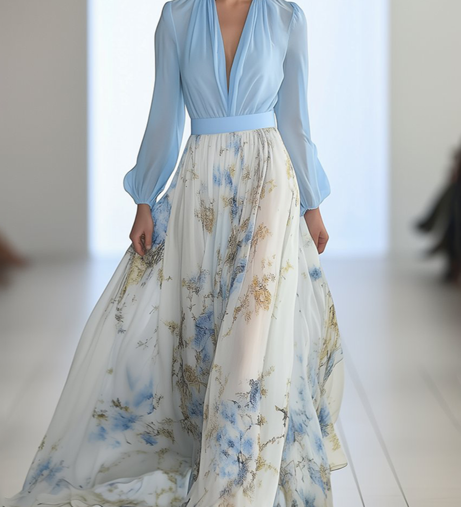 Robe Maxi Fleurie Pénélope | Eleganza Eterna di Aurora Venezia