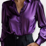 Camicia in raso con colletto