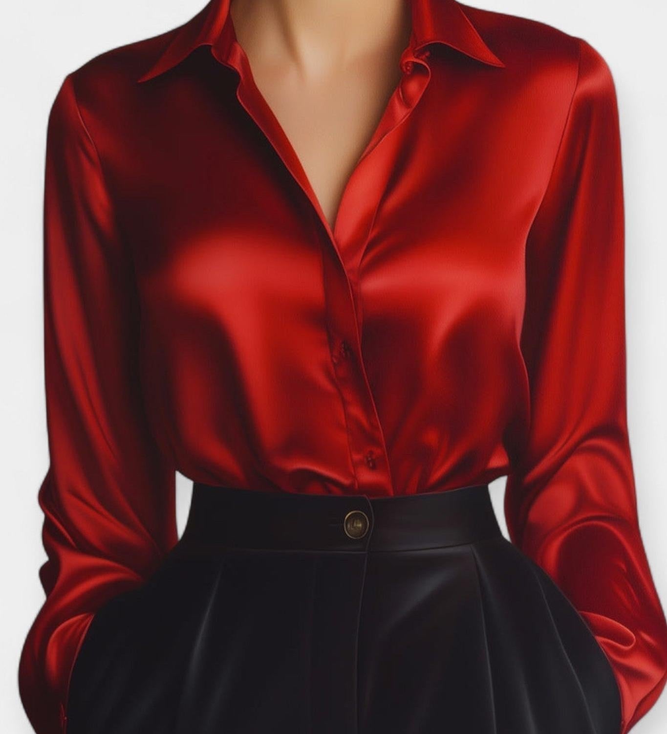 Camicia in raso con colletto