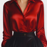 Camicia in raso con colletto