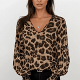 Susana - Blusa elegante con stampa leopardata