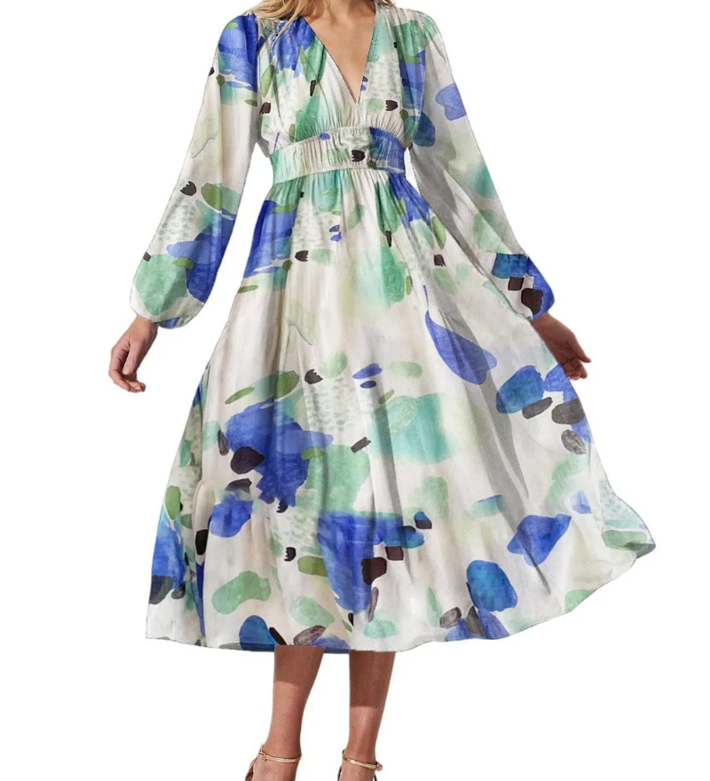 Celine | Abito Femminile con Motivo Floreale
