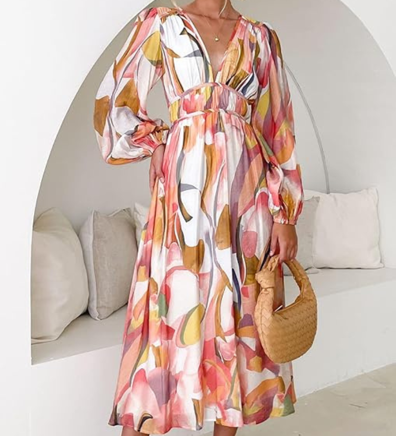 Celine | Abito Femminile con Motivo Floreale