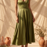 Liora | Abito Midi Elegante Senza Spalline