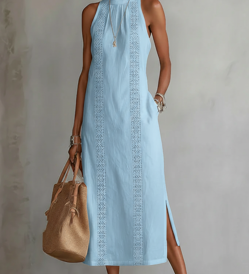 Jimena | Abito Midi con Collo Mao