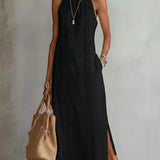 Jimena | Abito Midi con Collo Mao
