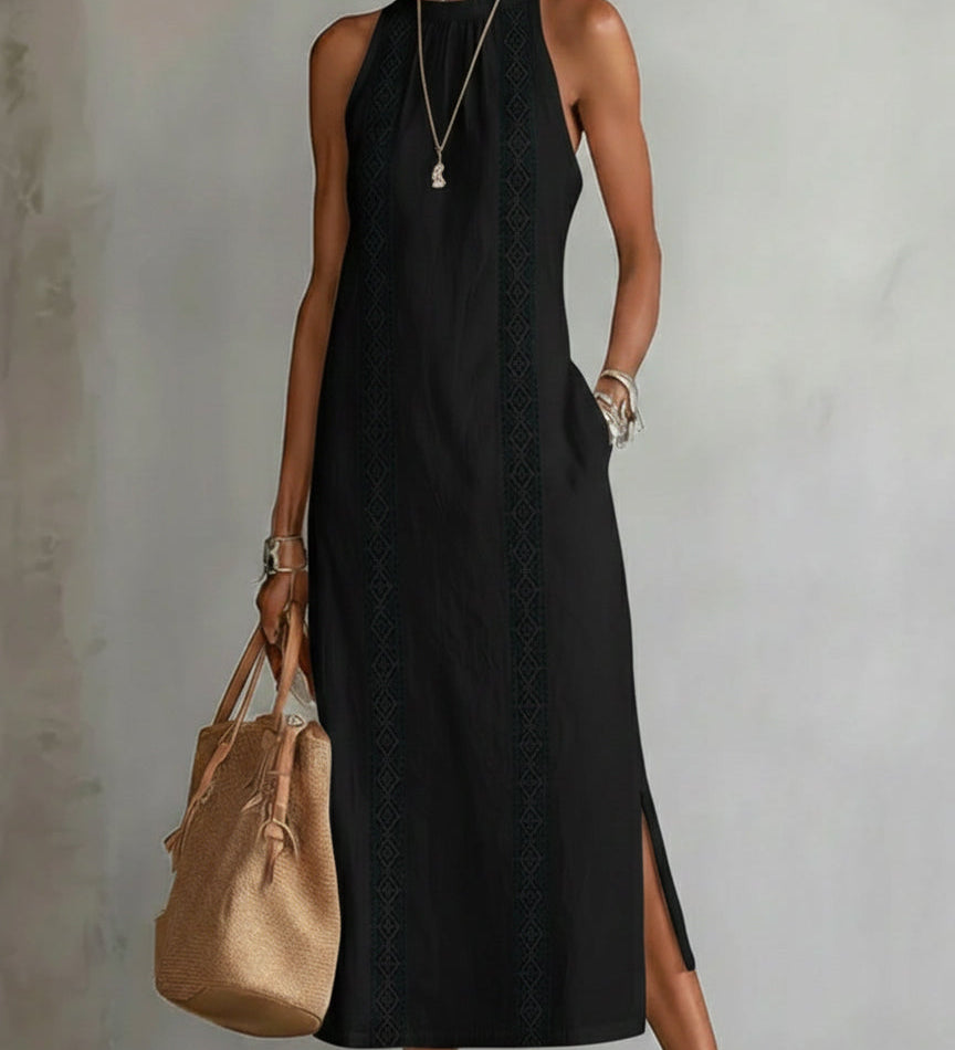 Jimena | Abito Midi con Collo Mao