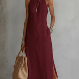 Jimena | Abito Midi con Collo Mao