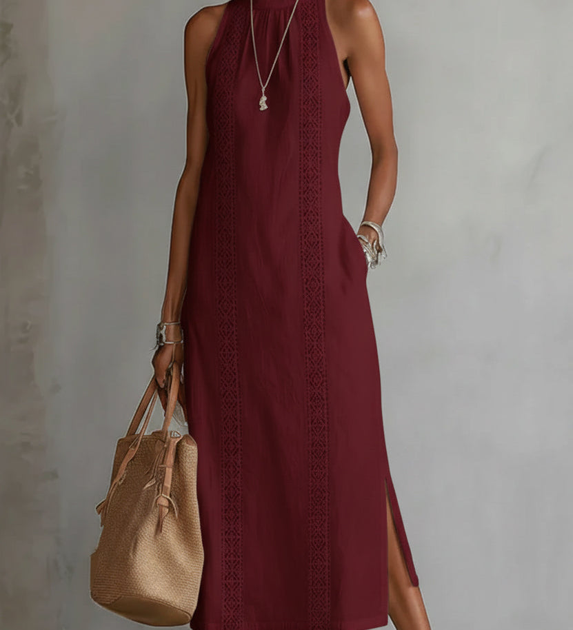 Jimena | Abito Midi con Collo Mao