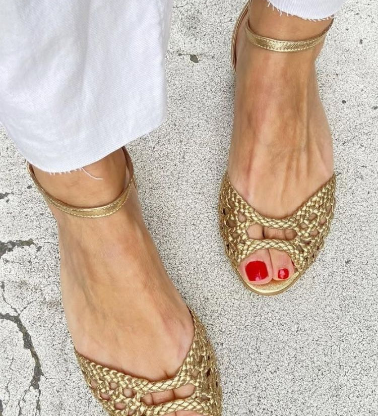 Isadora | Sandali intrecciati dorati