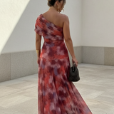 Abito lungo fluido in satin, eleganza senza tempo da Aurora Venezia
