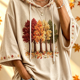 Felpa con cappuccio stampata per donna autunnale